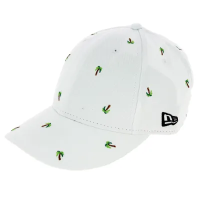 White Cotton Palmtree Fitted Baseball Cap - New Era  Reference: 1038 | Traclet Hat Shop