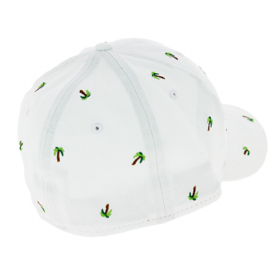 White Cotton Palmtree Fitted Baseball Cap - New Era White Cotton Palmtree Fitted Baseball Cap - New Era