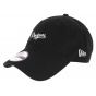 Black Cotton LA Dodgers Strapback Cap - New Era