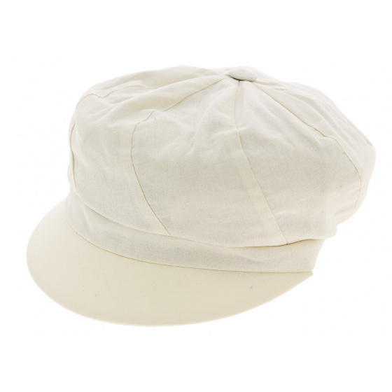 White Cotton Catania Newsboy Cap - Traclet