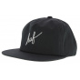 Black Cotton Script Snapback Cap - Huf