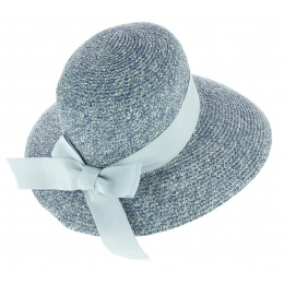 Summer Wide-Brimmed Valencia Sky Blue Paper Straw Hat - Marone