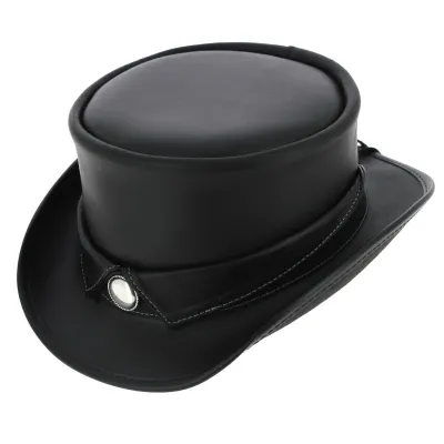 Chapeau Demi Haut de Forme Marlow Cuir Noir - Head'N Home Reference : 3585 | Chapellerie Traclet