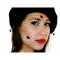Black veiled beret