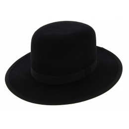 Black Wool Felt MiddleWest Hat - Traclet