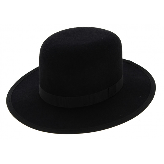 Black Wool Felt MiddleWest Hat - Traclet
