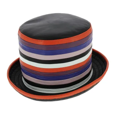 Chapeau Haut de Forme Nappa Cuir Multicolore - Traclet Reference : 6950 | Chapellerie Traclet