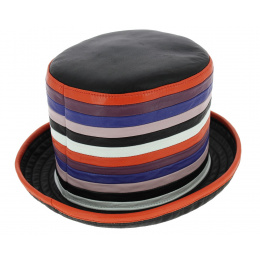 Chapeau Haut de Forme Nappa Cuir Multicolore - Traclet