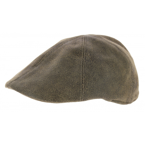 Invecchiata Aged Leather Flat Cap - Traclet