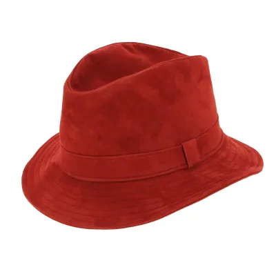 Red Renna Leather Traveller Hat - Traclet Reference: 2822 | Traclet Hatters