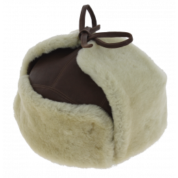 Brown Leather & Sheepskin Andventurer Ushanka - Traclet