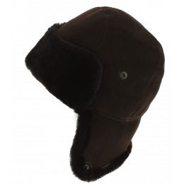 Bonnet Pompon Fourrure Laine Eden Gris - Eisbär