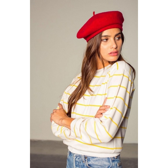 Red Wool Audrey Beret - Brixton