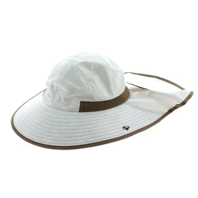 Beige High Protection Neck Cover Hat - Soway Reference: 6841 | Traclet Hat Shop