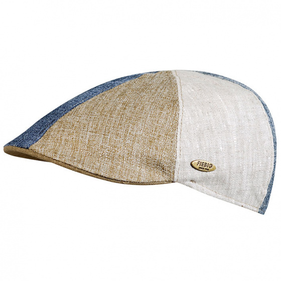 Beige patchwork domed cap