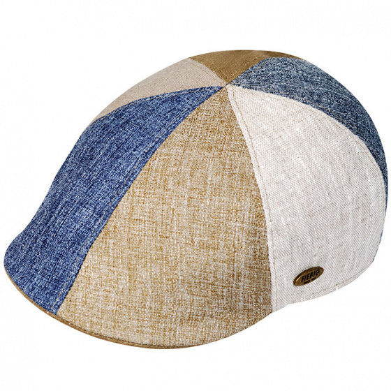 Casquette bombée patchwork beige