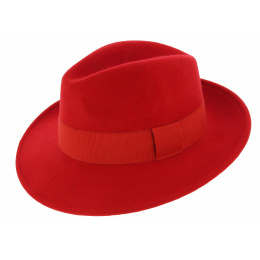 Waterproof Wool Felt Fedora Hat Vanador Red - Traclet