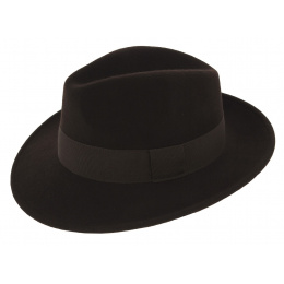 Waterproof Fedora Hat Felt Wool Vanador Brown - Traclet