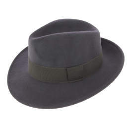 Waterproof Wool Felt Fedora Hat Vanador Anthracite - Traclet