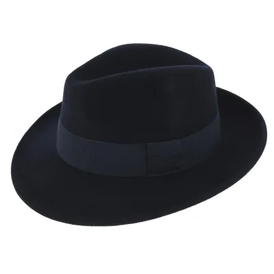 Vanador Navy Waterproof Wool Felt Fedora Hat - Traclet Reference: 3154 | Traclet Hat Shop