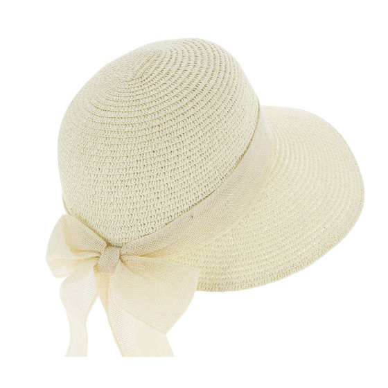 Assouan White Paper Straw Visor Cap - Traclet