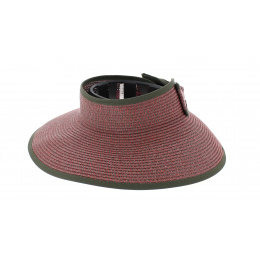 Pink brimless straw sun hat