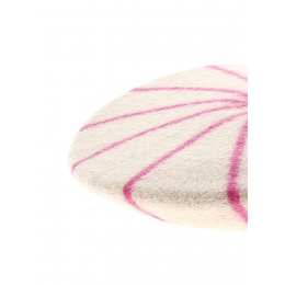 Beret enfant rayures rose - le beret francais