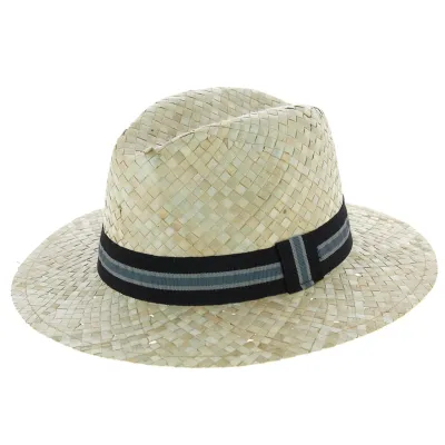 Traveller Gardener Straw Hat Black Grey Ribbon Reference: 7539 | Traclet Hatmakers