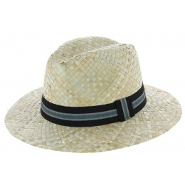 Traveller Gardener Straw Hat Black Grey Ribbon - Traclet