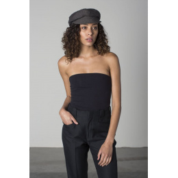 Thirsty Newsboy Cap Washed Black Cotton - Brixton