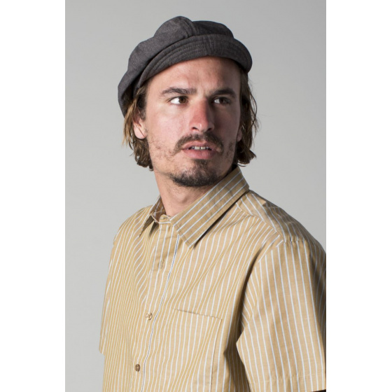 Thirsty Newsboy Cap Washed Black Cotton - Brixton Thirsty Newsboy Cap Washed Black Cotton - Brixton