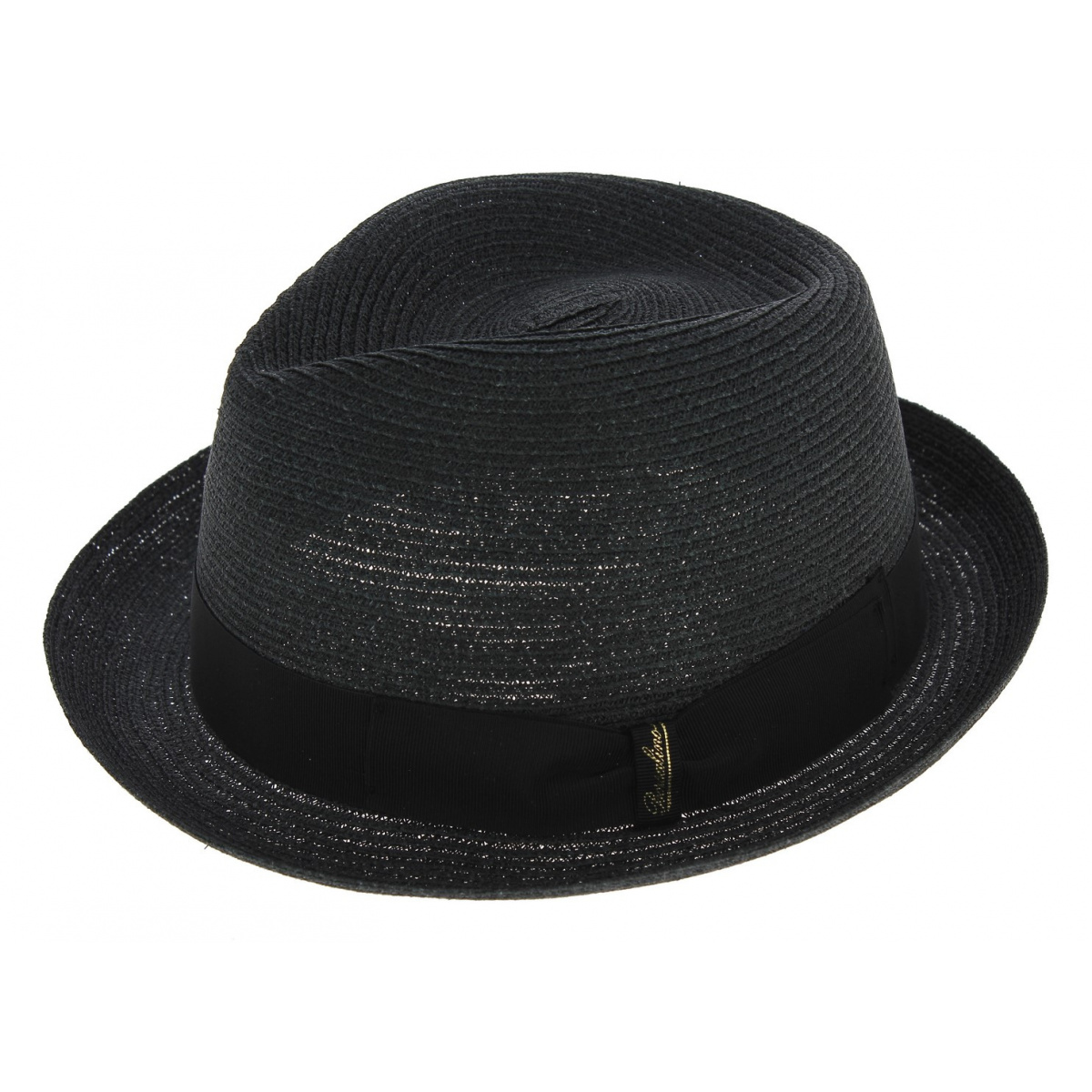 Chapeau borsalino en paille avec ruban noir