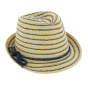 Alassia Beige Paper Straw Trilby Hat - Traclet
