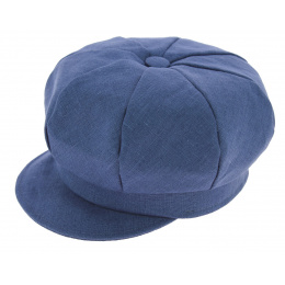 Antje Linen Newsboy Cap Blue - Mayser