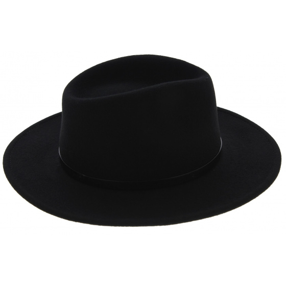 Chapeau Traveller Toledo Feutre Laine Imperméable Noir - Traclet Chapeau Traveller Toledo Feutre Laine Imperméable Noir - Traclet