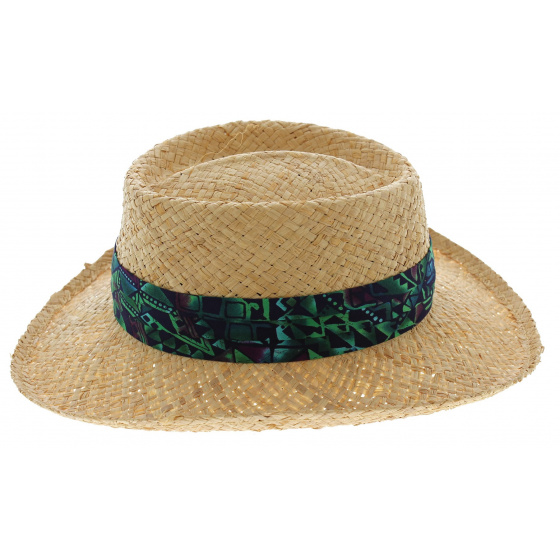 Raffia hat Gambler shape - Scala
