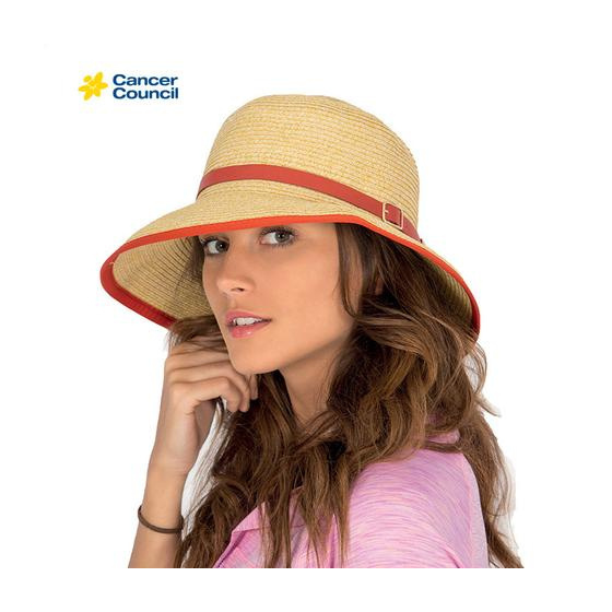 Capeline Ladies Naturel/Rouge - Rigon Headwear