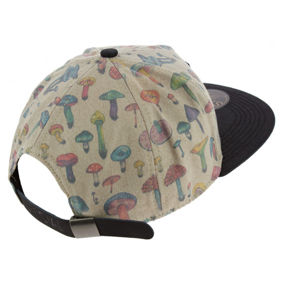 Mushroom Illustrated Strapback Cap Beige - Official