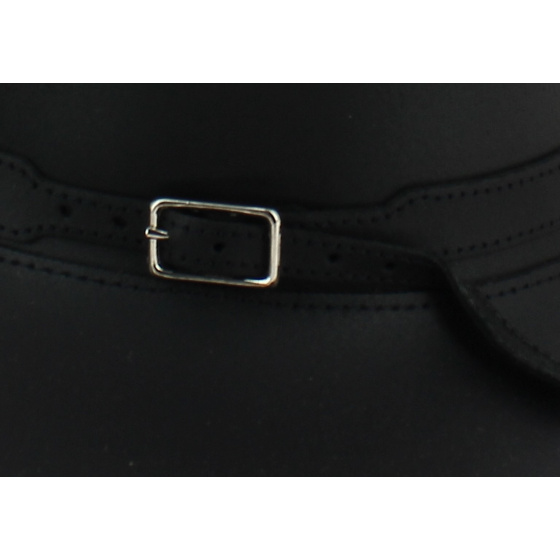 Wide Brim Leather Cavalier Hat Black - Head'nHome