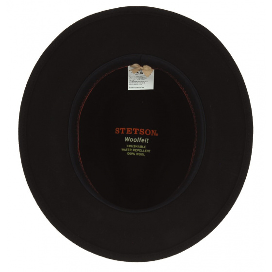 Black Wool Felt Traveller Stone Hat - Stetson Black Wool Felt Traveller Stone Hat - Stetson