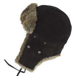 Winterfall Leather & Black Rabbit Trapper Hat - Stetson