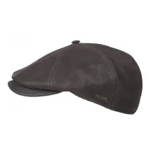 Casquette Hatteras Minco Cuir Marron - Hatland- achat casquettes Reference : 7605 | Chapellerie Traclet