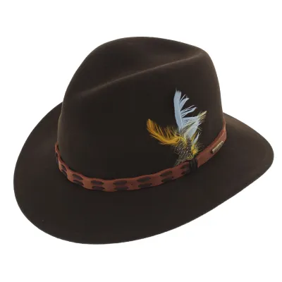 Chapeau Traveller Thompson Feutre Laine Marron - Stetson Reference : 386 | Chapellerie Traclet
