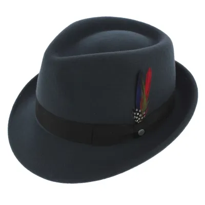 Stetson - Oyarasa Trilby Hat Blue / Gray Wool Felt Reference: 5675 | Traclet Hatshop