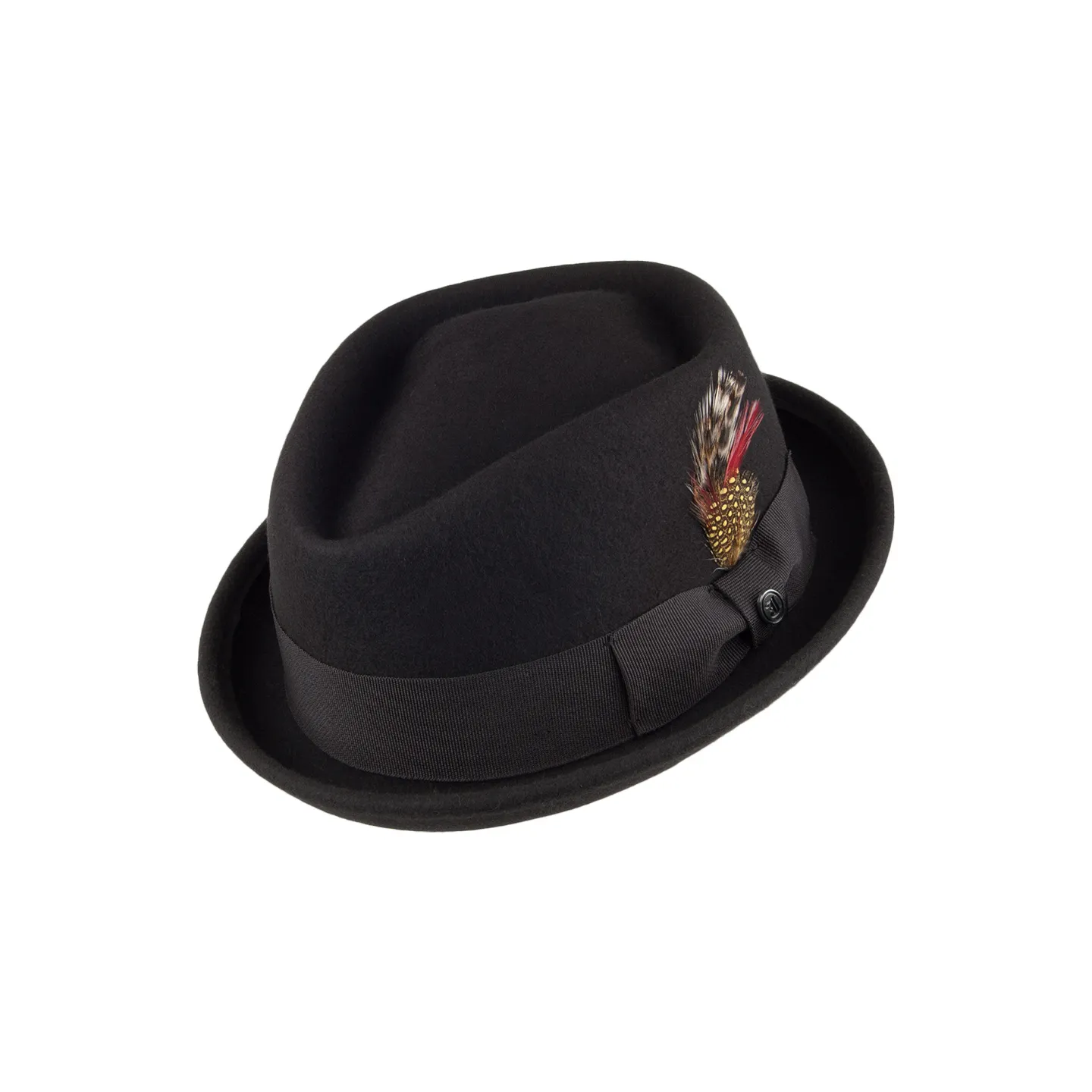 black wool felt porkpie hat