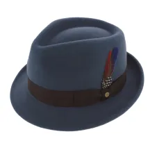 Chapeau Trilby Richmond Feutre Laine Bleu - Stetson Reference : 2692 | Chapellerie Traclet