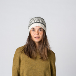 Bonnet Pompon Fausse Fourrure Glacon Laine Marron - Kristo