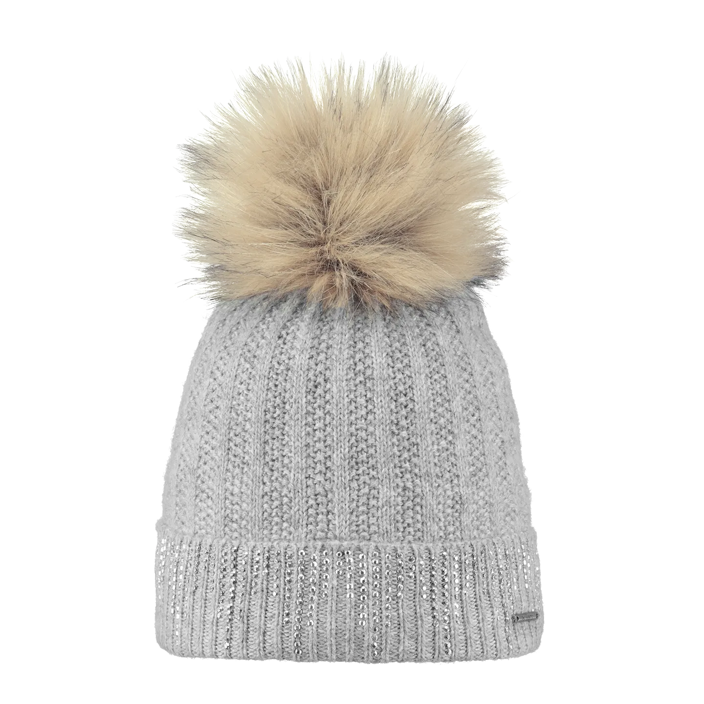 Grey MARIGOLD BEANIE - Bats with faux fur pompom Reference: 4180 | Traclet Hat Shop