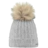 Bonnet MARIGOLD BEANIE gris - Bats pompon fausse fourrure  Reference : 4180 | Chapellerie Traclet