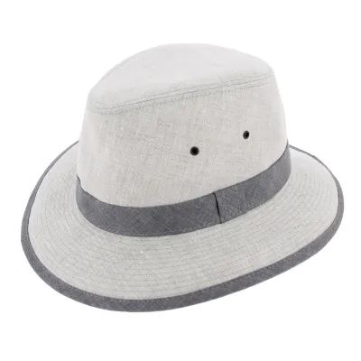 Manyara Safari Hat Gray Linen - Crambes Reference: 7621 | Traclet Hat Shop